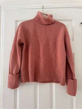 Ann Taylor Dusty Rose Ribbed Turtleneck Sweater